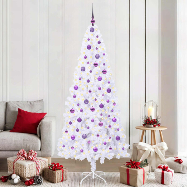 Árbol de Navidad artificial con 300 LED 210 cm PVC y Acero D