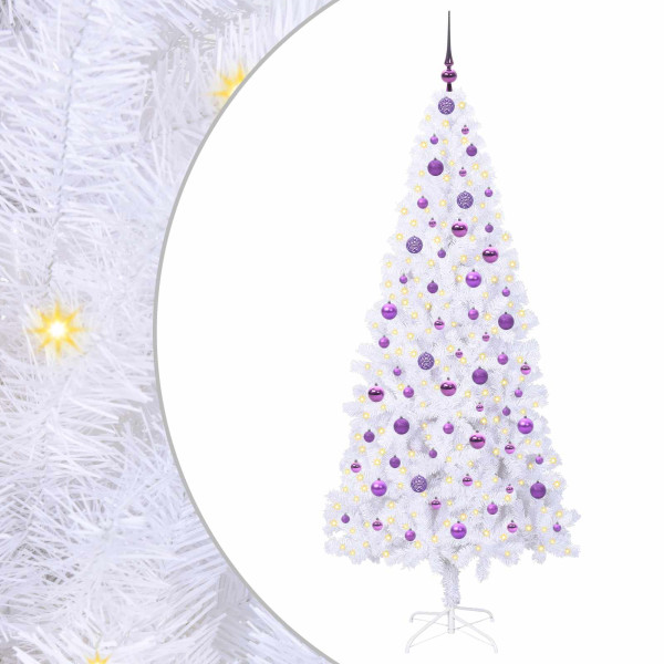 Árbol de Navidad artificial con 300 LED 210 cm PVC y Acero M 2