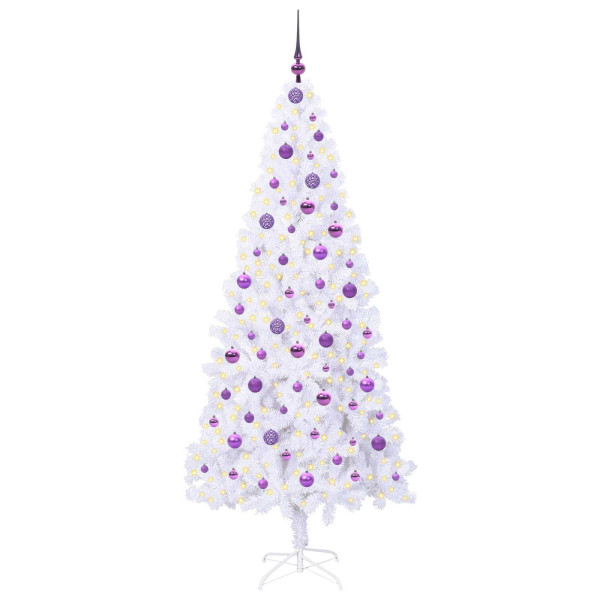 Árbol de Navidad artificial con 300 LED 210 cm PVC y Acero M 3