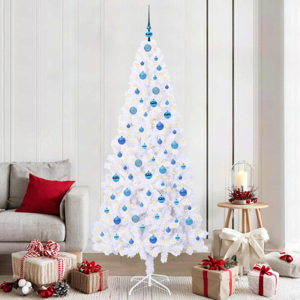 Árbol de Navidad artificial con 300 LED 210 cm PVC y Acero D