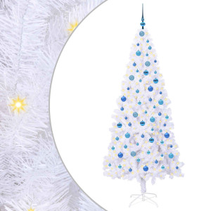 Árbol de Navidad artificial con 300 LED 210 cm PVC y Acero H