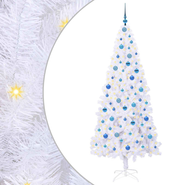 Árbol de Navidad artificial con 300 LED 210 cm PVC y Acero M 2