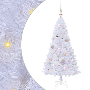 Árbol de Navidad artificial con 150 LED 120 cm PVC y Acero H