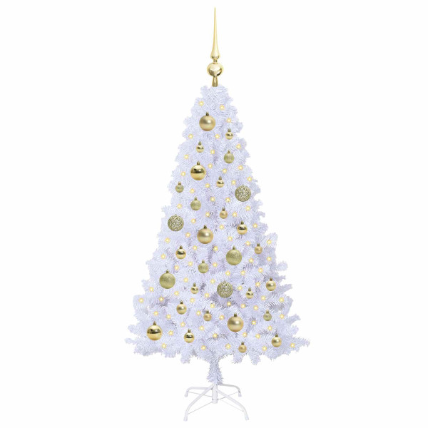 Árbol de Navidad artificial con 150 LED 120 cm PVC y Acero M 3