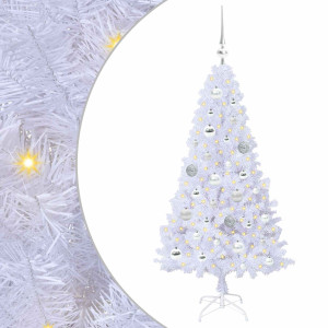 Árbol de Navidad artificial con 150 LED 120 cm PVC y Acero H