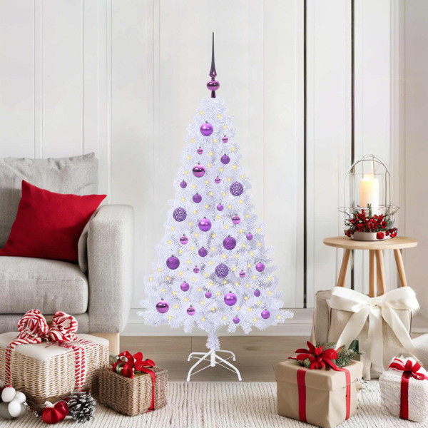 Árbol de Navidad artificial con 150 LED 120 cm PVC y Acero D