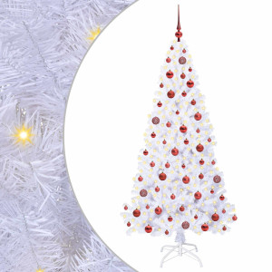 Árbol de Navidad artificial con 300 LED 180 cm PVC y Acero H