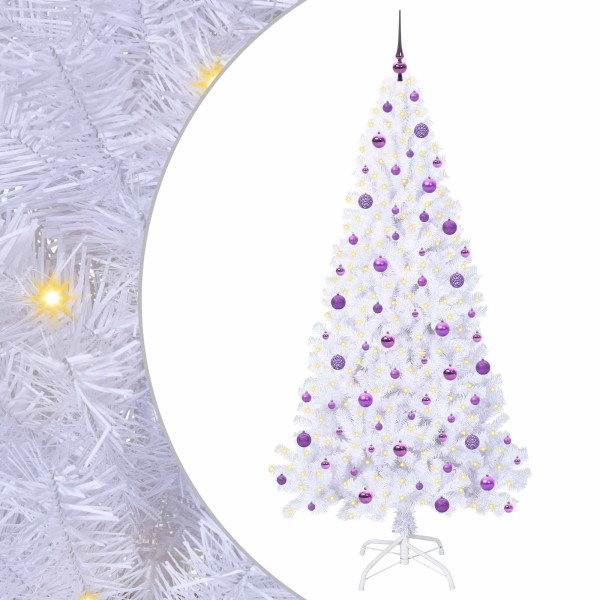 Árbol de Navidad artificial con 300 LED 210 cm PVC y Acero M 2