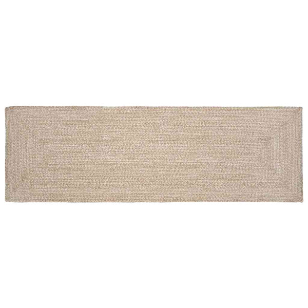 Alfombra Natural y blanco 80 x 300 cm yute D