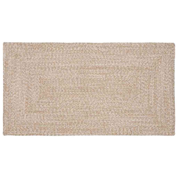 Alfombra Natural y blanco 100 x 200 cm yute D