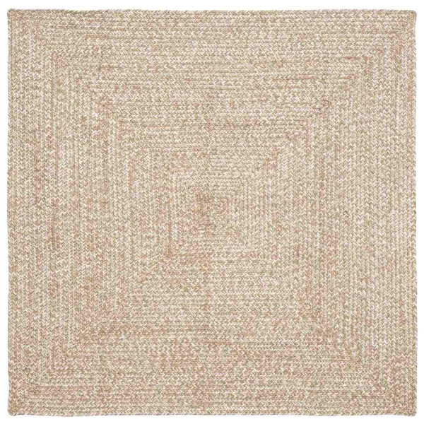 Alfombra Natural y blanco 160 x 160 cm yute D