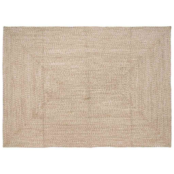 Alfombra Natural y blanco 160 x 230 cm yute D