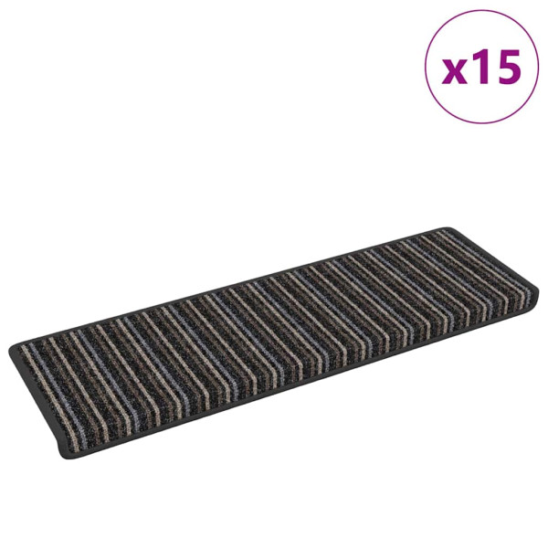 Alfombras autoadhesivas para escaleras Rayado 15 pcs Antracita M 3