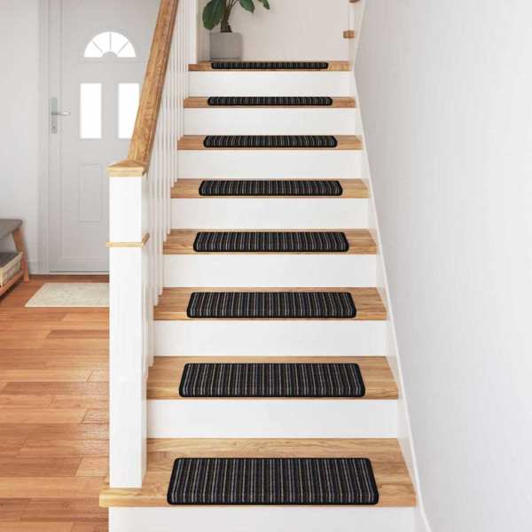 Alfombras autoadhesivas para escaleras Rayado 15 pcs Antracita M 4