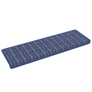 Alfombras autoadhesivas para escaleras Rayado 15 pcs Azul H