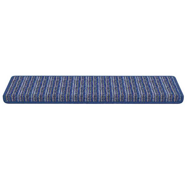 Alfombras autoadhesivas para escaleras Rayado 15 pcs Azul M 5