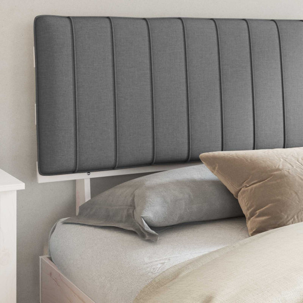 Estructura de Cama con Cabecera Tapizada Gris Claro M 3
