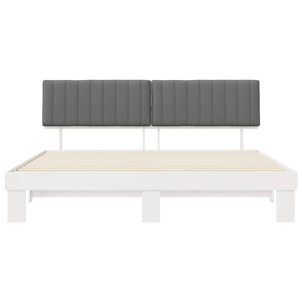 Estructura de Cama con Cabecera Tapizada Gris Claro M 5