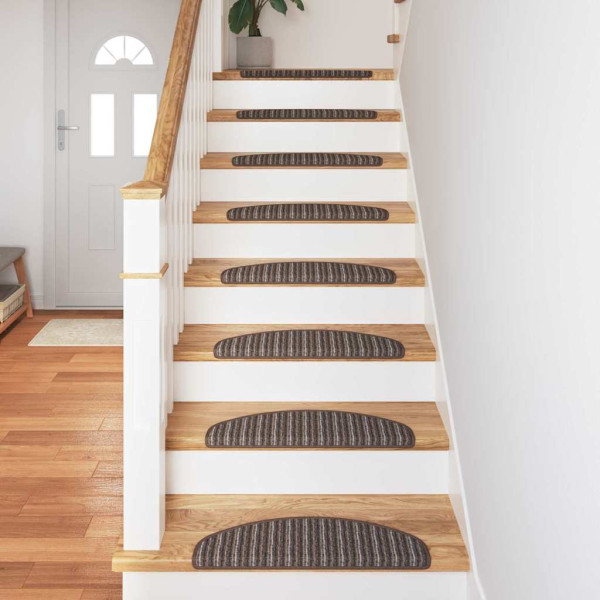 Alfombras autoadhesivas para escaleras 15 pcs Marrón M 4