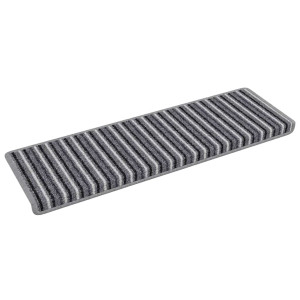 Alfombras autoadhesivas para escaleras Rayado 15 pcs Gris H