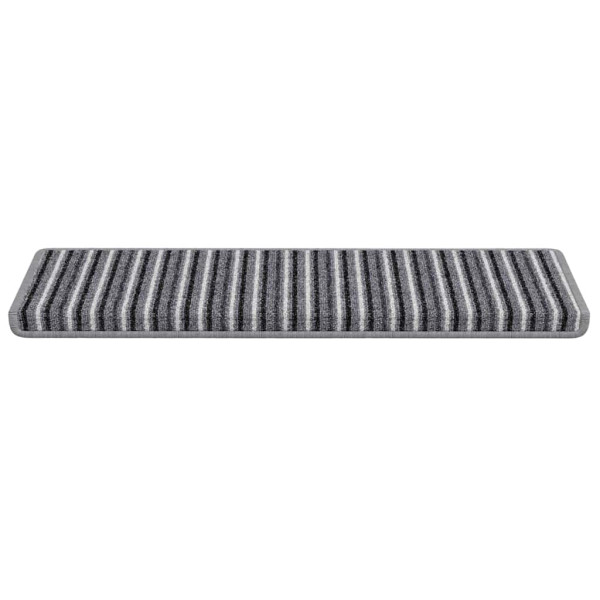 Alfombras autoadhesivas para escaleras Rayado 15 pcs Gris M 5