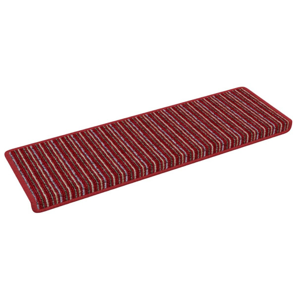 Alfombras autoadhesivas para escaleras Rayado 15 pcs Rojo M 2