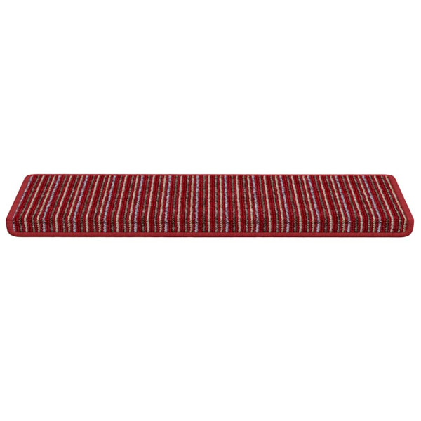 Alfombras autoadhesivas para escaleras Rayado 15 pcs Rojo M 5