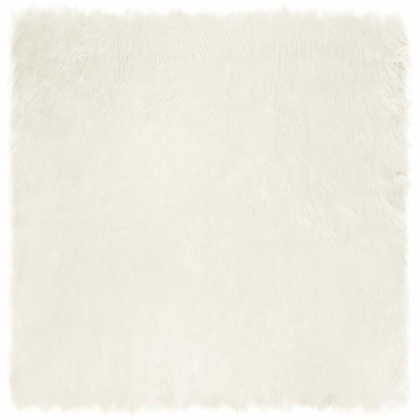 Alfombra de Piel de Oveja Falsa 200 x 200 cm Poliéster D