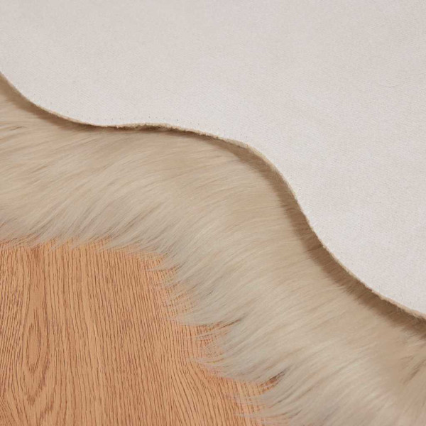 Alfombra de Piel de Oveja Falsa Beige 80 x 120 cm Poliéster M 4