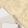 Alfombra de Piel de Oveja Falsa Crema 80 x 250 cm Poliéster 2
