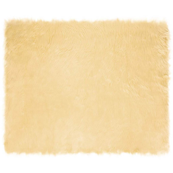 Alfombra de Piel de Oveja Falsa Crema 200 x 280 cm Poliéster D
