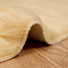 Alfombra de Piel de Oveja Falsa Crema 120 x 120 cm Poliéster 5