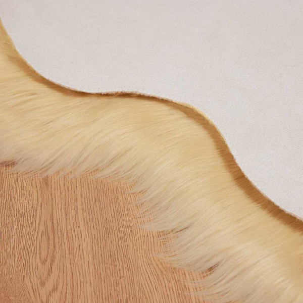 Alfombra de Piel de Oveja Falsa Crema 50 x 80 cm Poliéster M 5
