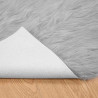 Alfombra de Piel de Oveja Falsa Gris 80 x 200 cm Poliéster 5