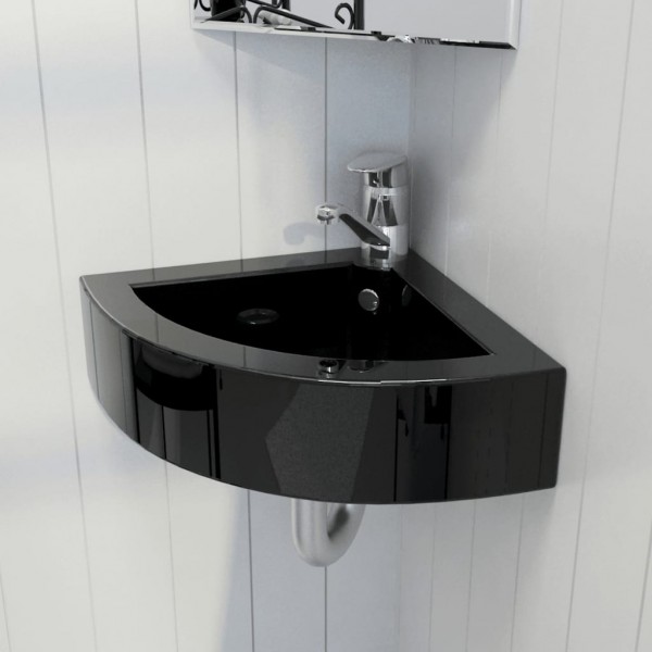 Lavabo con rebosadero 45x32x12.5 cm negro D
