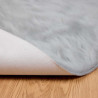 Alfombra de Piel de Oveja Falsa Gris 120 x 120 cm Poliéster 5