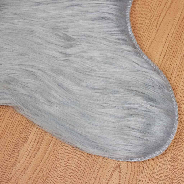 Alfombra de Piel de Oveja Falsa Gris 50 x 80 cm Poliéster M 5