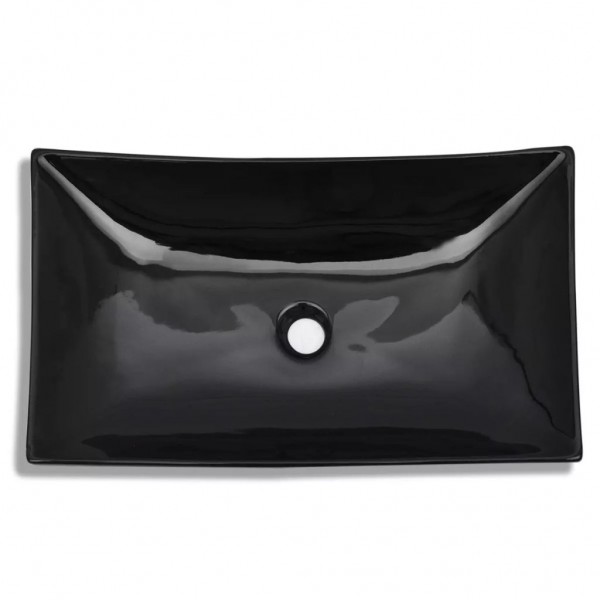 Lavabo de cerámica rectangular color negro M 3