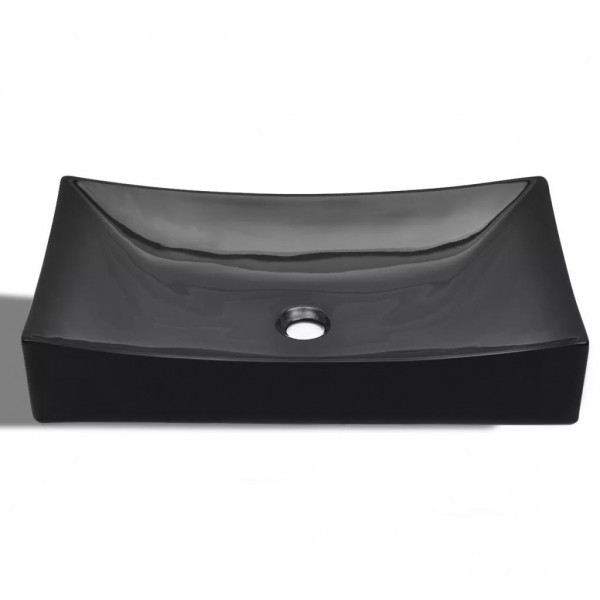 Lavabo de cerámica rectangular color negro M 4