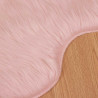 Alfombra de Piel de Oveja Falsa Rosa 80 x 119 cm Poliéster 5