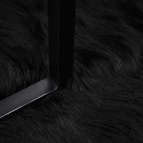 Alfombra de Piel de Oveja Falsa Negro 240 x 340 cm Poliéster M 3