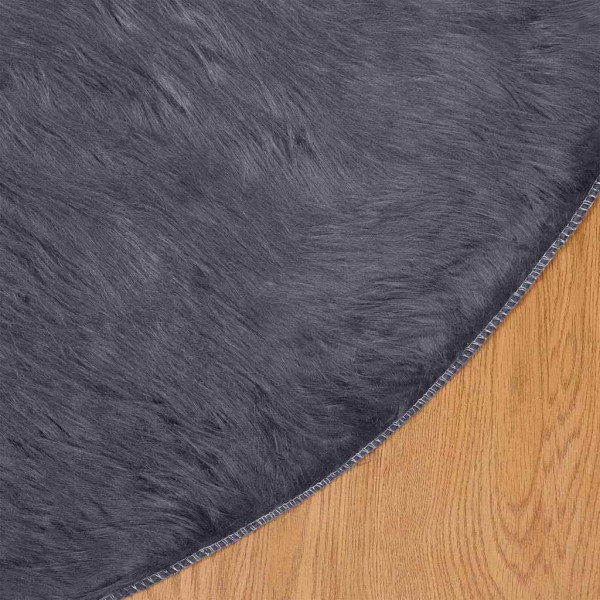 Alfombra de Piel de Oveja Falsa Antracita 100 x 100 cm M 4