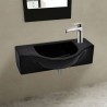 Lavabo de cerámica con orificio de grifo/desagüe negro 1