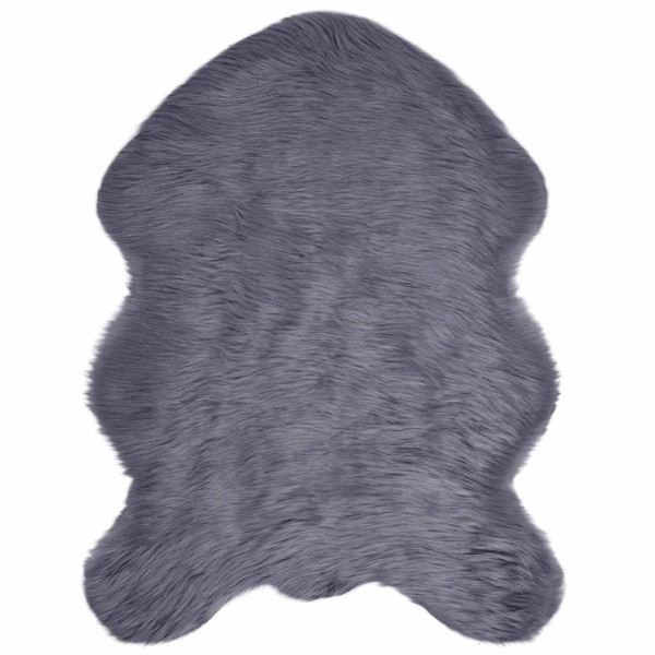 Alfombra de Piel de Oveja Falsa Antracita 80 x 120 cm Poliéster D