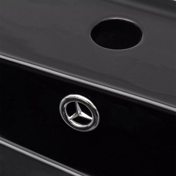 Lavabo rectangular de cerámica hueco de grifo/desagüe negro M 3