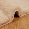 Alfombra de Piel Sintética de Conejo Beige Ø 120 cm Poliéster 3