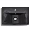 Lavabo rectangular de cerámica hueco de grifo/desagüe negro 5