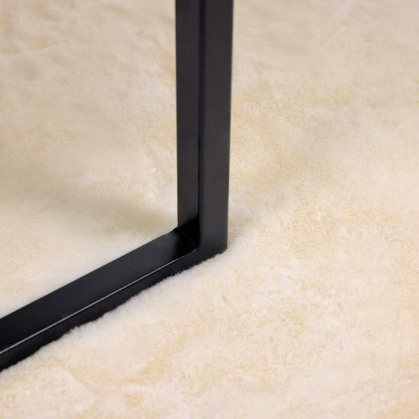 Alfombra de Piel Sintética de Conejo Crema Ø 120 cm Poliéster M 4