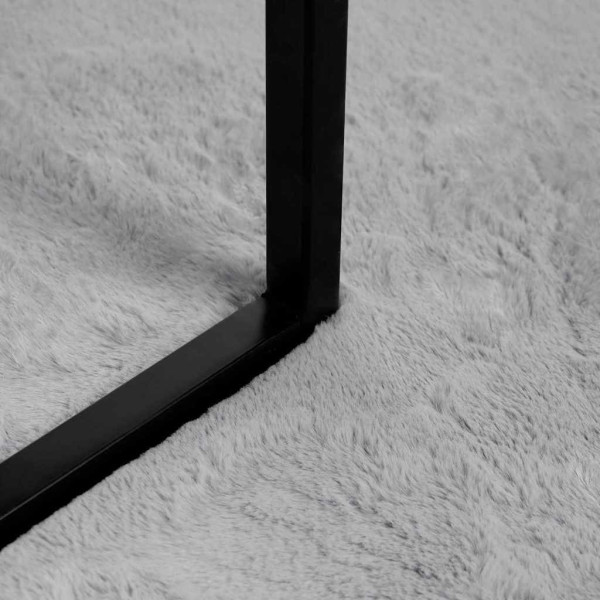 Alfombra de Piel Sintética de Conejo Gris 140 x 200 cm M 4