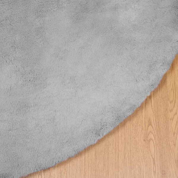 Alfombra de Piel Sintética de Conejo Gris Ø 200 cm Poliéster M 5